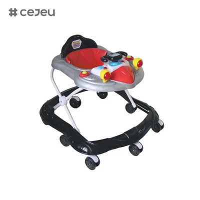 CJ-XTD-105 novo baby walker multifuncional preto barato simples baby walker com música preço baixo venda quente com altura de freio ajustável