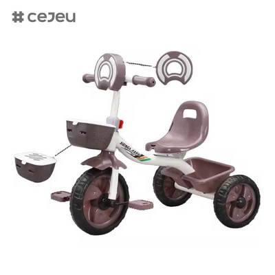 CJ-HLZ-791 Triciclo pedal infantil Design frontal elegante Equipado com música e luzes Novo modelo de triciclo infantil