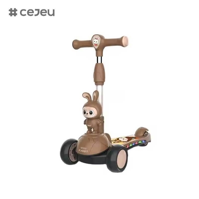 CJ-HLW-209, Patinete Infantil Dobrável Labubu para Crianças de 3 a 12 Anos, Patinete Infantil com Rodas Flash AlargadasFabricante Novo Patinete Infantil Estilo Cartoon Labubu com Luzes, Plástico Extensível e Dobrável
