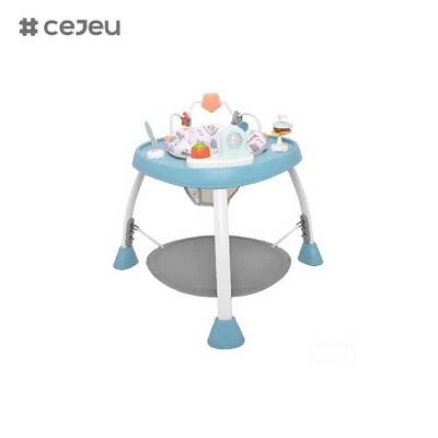 CJ-BST-BC10 playcenter e mesa de atividades com música e luzes, o apoio para os pés tem três ajustes de altura, também pode colocar a bandeja como prato de mesa