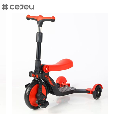 CJ-DDW-113 Patinete Dobrável Atacado 5 em 1 para Crianças, Brinquedo de 3 Rodas, Bicicleta, Patinete Infantil a Pé para Crianças 5 em 1