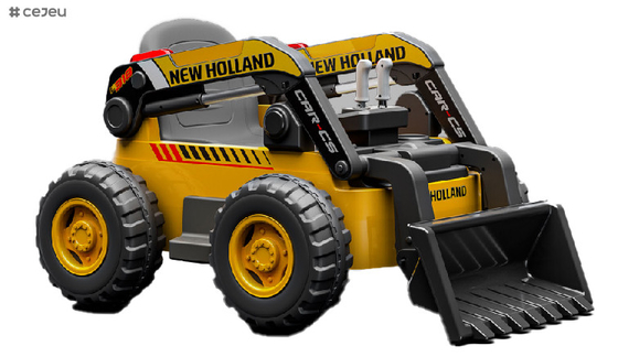 New Holland Licensed 12V Electric Excavator Vehicle Construction Truck com controle remoto, balde ajustável