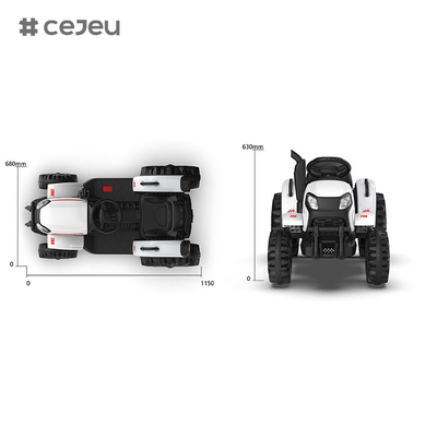 CJ-1009A Crianças montam um trator com controle remoto, um trator elétrico com reboque para crianças com potentes motores duplos,