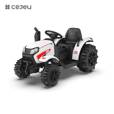 CJ-1009A Crianças montam um trator com controle remoto, um trator elétrico com reboque para crianças com potentes motores duplos,