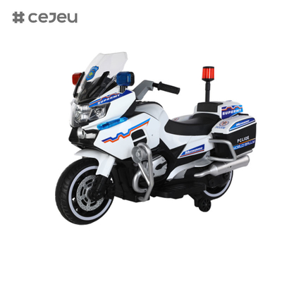 Para rapazes e raparigas de 3 a 8 anos a conduzir motocicletas policiais com duas rodas de equilíbrio, luzes e música