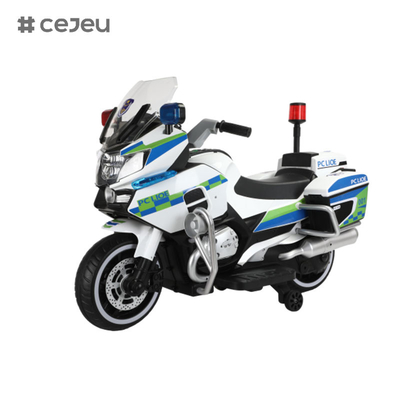 Para rapazes e raparigas de 3 a 8 anos a conduzir motocicletas policiais com duas rodas de equilíbrio, luzes e música