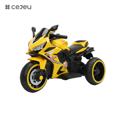 Para rapazes e raparigas de 3 a 8 anos de idade motocicleta de 12 V, bateria motor de 3 rodas brinquedo, Bluetooth, música, luz LED