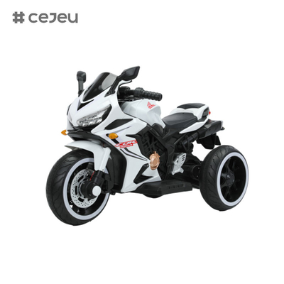 Para rapazes e raparigas de 3 a 8 anos de idade motocicleta de 12 V, bateria motor de 3 rodas brinquedo, Bluetooth, música, luz LED