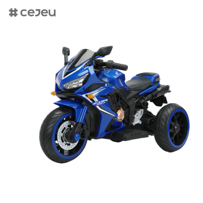 Para rapazes e raparigas de 3 a 8 anos de idade motocicleta de 12 V, bateria motor de 3 rodas brinquedo, Bluetooth, música, luz LED