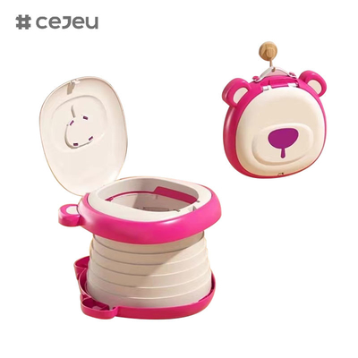 6921 Toalete dobrável, em forma de urso, de uma chave dobrável/toalete portátil/armazenamento rápido/facil de limpar/com saco de corda