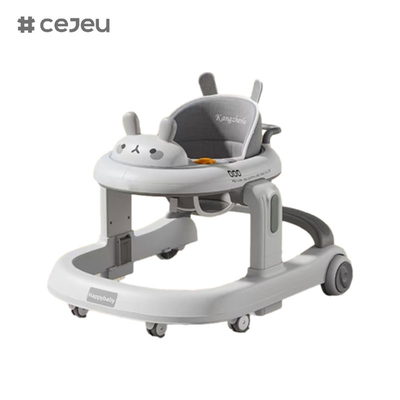 CJ-928, andador de bebê, Café Laranja e Cinza, Música/Luz 6 Ajustador de altura, produto Tamanho:58*59*73cm, Um clique dobrável