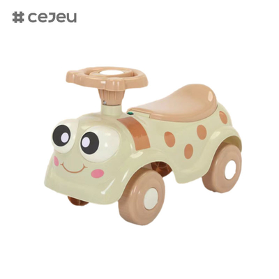 CJ-102, Carro para crianças de 1 a 3 anos, scooter de bebê, iluminação musical, quatro rodas anti-deslocamento, com luzes/música no fundo.