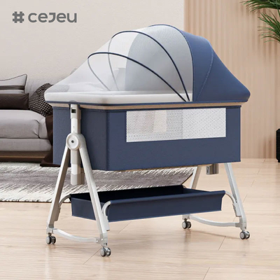 Berço desmontável berço de bebé berço à beira-cama com mosquiteiro e colchão, berço altura ajustável, o recém-nascido deve ter cama