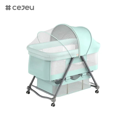 CJ-BJJ-001 Berço de bebê de altura ajustável Cama de berço de bebê de altura ajustável Berço com berço 300D pano de linho quatro cores