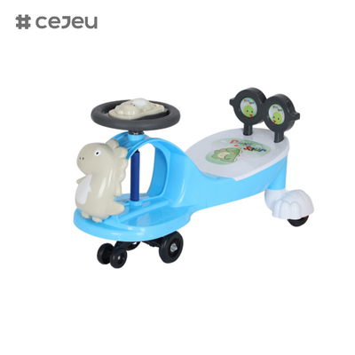 WLF-9666 Design criativo seguro saudável mão-de-obra plástico porta-bicicletas brinquedos de bebê crianças carro balanço,com música / corda