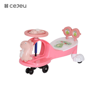 WLF-9666 Design criativo seguro saudável mão-de-obra plástico porta-bicicletas brinquedos de bebê crianças carro balanço,com música / corda