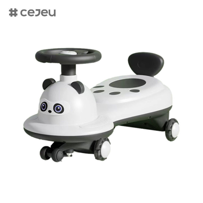 Carrinho infantil de 2 a 6 anos, carro universal para bebés, forma de panda, pode sentar e deslizar, relógio silencioso anti-rolove