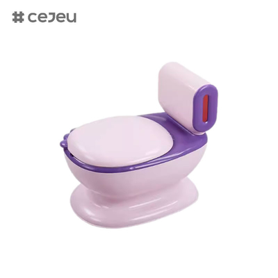 CJ-QC9991 Toalete infantil simulado com música de descarga, casa de banho e desenho animado de bebê de 2 a 4 a 6 a 8 anos