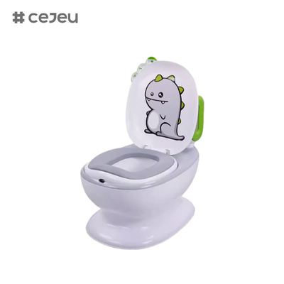 CJ-QC9991 Toalete infantil simulado com música de descarga, casa de banho e desenho animado de bebê de 2 a 4 a 6 a 8 anos
