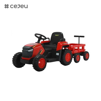 CJ-DLS-X18 crianças elétrico trator carro de brinquedo motor duplo 12v bateria alimentada de plástico passeio em carro de brinquedo com música luz LED