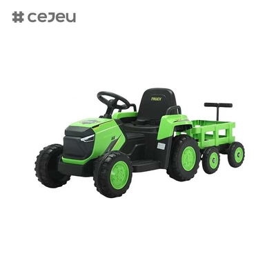 CJ-DLS-X18 crianças elétrico trator carro de brinquedo motor duplo 12v bateria alimentada de plástico passeio em carro de brinquedo com música luz LED