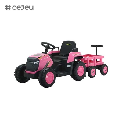 CJ-DLS-X18 crianças elétrico trator carro de brinquedo motor duplo 12v bateria alimentada de plástico passeio em carro de brinquedo com música luz LED