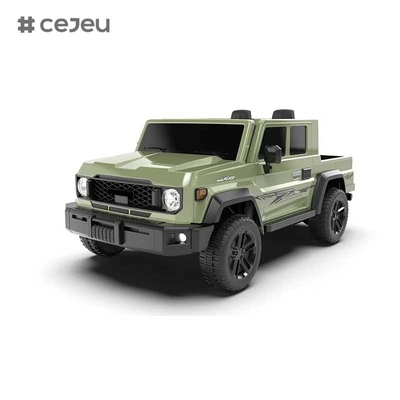CJ-TTXB-HZBB-985 2025 Novo caminhão elétrico 4WD Crianças de 4x4 rodas 3-8 anos de idade 2 assentos RC off-road com bateria