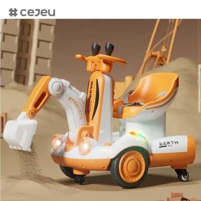 CJ-HB-919 Novo 2 em 1 Carro de Balanço Elétrico para Crianças / 360 graus Rotar Crianças Excavadora Passear na Excavadora de Carro