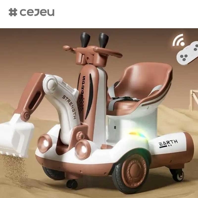 CJ-HB-919 Novo 2 em 1 Carro de Balanço Elétrico para Crianças / 360 graus Rotar Crianças Excavadora Passear na Excavadora de Carro