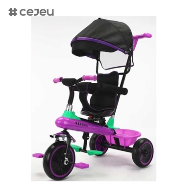 CJ-XSS-NW820 Triciclo infantil de luxo com pedal Peças sobressalentes para o passeio divertido dos jovens com guarda-chuva 4 em 1 Triciclo infantil