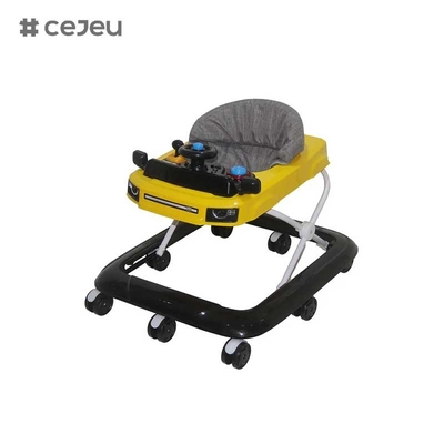 CJ-XTD-401,2025 Novo Modelo Baby Walker 3 em 1 Push Walker de plástico com níveis ajustáveis para crianças aprendendo e andando padrão europeu