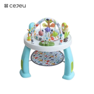 CJ-XTD-901 3-em-1 Multifuncional Mesa de atividades infantis Baby Walker e interessante bloco de construção conjunto com estrutura de plástico
