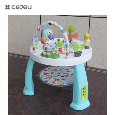 CJ-XTD-901 3-em-1 Multifuncional Mesa de atividades infantis Baby Walker e interessante bloco de construção conjunto com estrutura de plástico