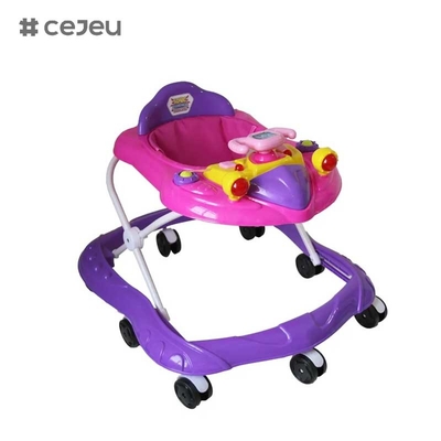 CJ-XTD-105 novo baby walker multifuncional preto barato simples baby walker com música preço baixo venda quente com altura de freio ajustável