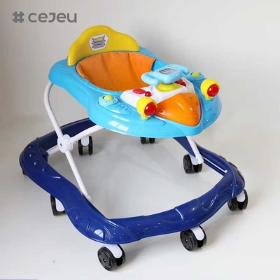 CJ-XTD-105 novo baby walker multifuncional preto barato simples baby walker com música preço baixo venda quente com altura de freio ajustável