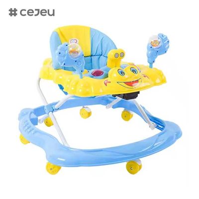 CJ-BLM-903 2022 Smart Light Musical Baby Walker Chair Child Plastic Activity Dining and Feeding Walker com cadeira de rodas e brinquedos