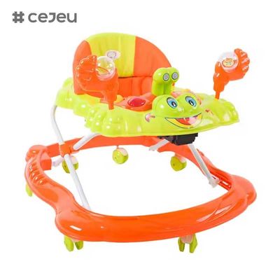 CJ-BLM-903 2022 Smart Light Musical Baby Walker Chair Child Plastic Activity Dining and Feeding Walker com cadeira de rodas e brinquedos
