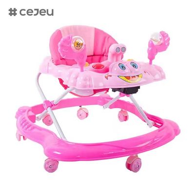 CJ-BLM-903 2022 Smart Light Musical Baby Walker Chair Child Plastic Activity Dining and Feeding Walker com cadeira de rodas e brinquedos