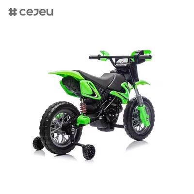 CJ-XB-8015 Motocicleta Elétrica Infantil 12V com Bateria para Crianças de 3 a 8 Anos com Rodas de Treino, Buzina e Som de Partida Certificada EN71
