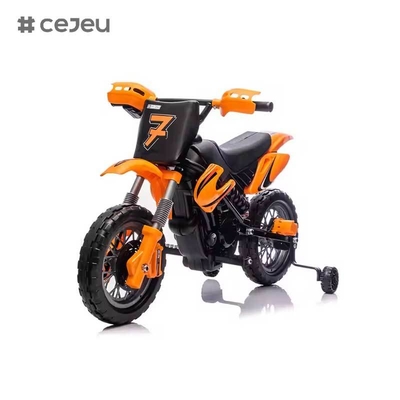 CJ-XB-8015 Motocicleta Elétrica Infantil 12V com Bateria para Crianças de 3 a 8 Anos com Rodas de Treino, Buzina e Som de Partida Certificada EN71
