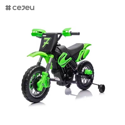 CJ-XB-8015 Motocicleta Elétrica Infantil 12V com Bateria para Crianças de 3 a 8 Anos com Rodas de Treino, Buzina e Som de Partida Certificada EN71
