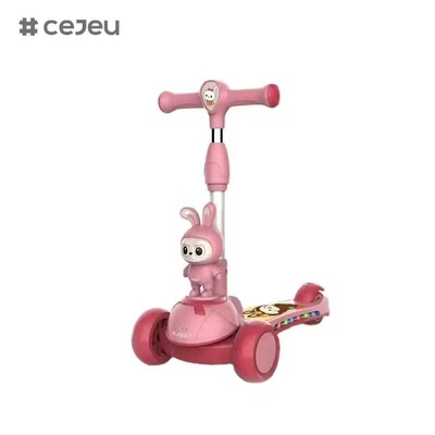 CJ-HLW-209, Patinete Infantil Dobrável Labubu para Crianças de 3 a 12 Anos, Patinete Infantil com Rodas Flash AlargadasFabricante Novo Patinete Infantil Estilo Cartoon Labubu com Luzes, Plástico Extensível e Dobrável
