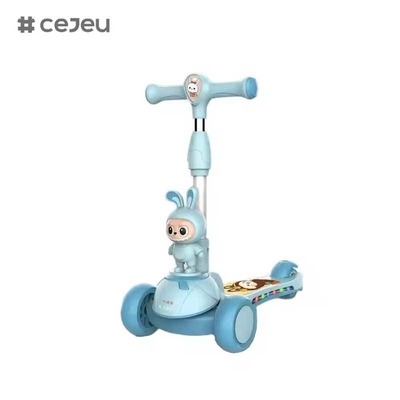 CJ-HLW-209, Patinete Infantil Dobrável Labubu para Crianças de 3 a 12 Anos, Patinete Infantil com Rodas Flash AlargadasFabricante Novo Patinete Infantil Estilo Cartoon Labubu com Luzes, Plástico Extensível e Dobrável