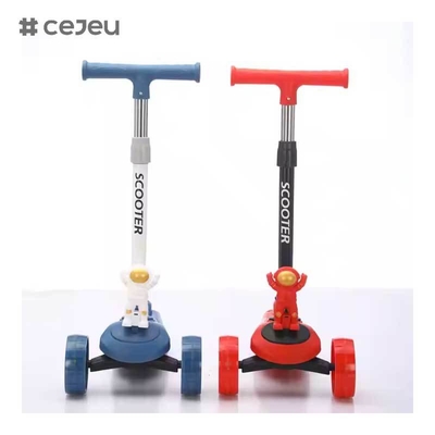 CJ-YLKB-808 2025 Patinete Elétrico Astronauta Pequeno Mais Vendido para Crianças Três Rodas PU Luz e Música Produto Dançante e Barato com Mola