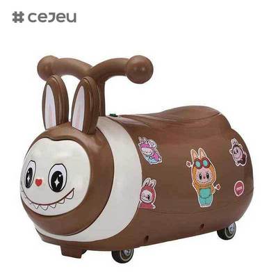 CJ-SL-616 Brinquedo de Carro Elétrico Infantil Fofo para Interiores Volante de Plástico Carros de Balanço com Função Deslizante