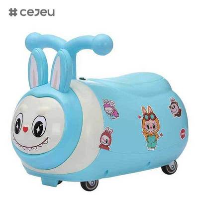 CJ-SL-616 Brinquedo de Carro Elétrico Infantil Fofo para Interiores Volante de Plástico Carros de Balanço com Função Deslizante