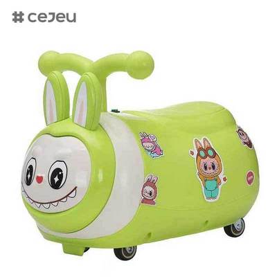 CJ-SL-616 Brinquedo de Carro Elétrico Infantil Fofo para Interiores Volante de Plástico Carros de Balanço com Função Deslizante