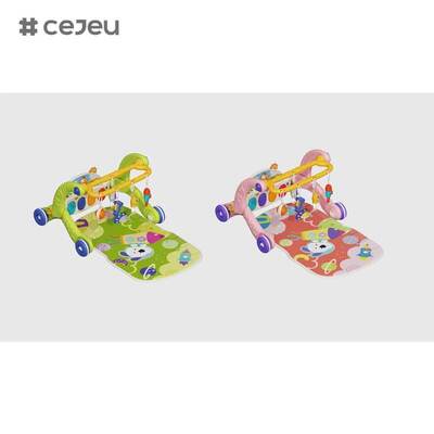 CJ-ABY-368-158G SeaMind 2 em 1 Multifuncional Walker Fitness Frame Music Pedal Piano Toy para bebês Tapete de brincar de plástico dobrável para idades de 0 a 3 anos