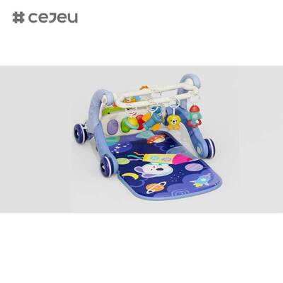 CJ-ABY-368-158G SeaMind 2 em 1 Multifuncional Walker Fitness Frame Music Pedal Piano Toy para bebês Tapete de brincar de plástico dobrável para idades de 0 a 3 anos