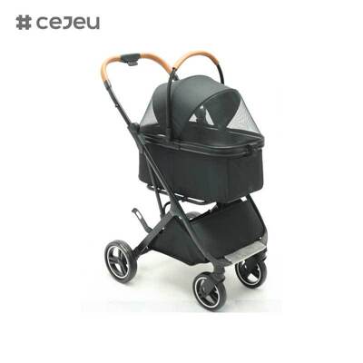 CJ-HQ-268 Último ajustável confortável carro de animais de estimação de ferro removível leve dobrável de quatro rodas carregador de cães gatos separável Bracket Cage